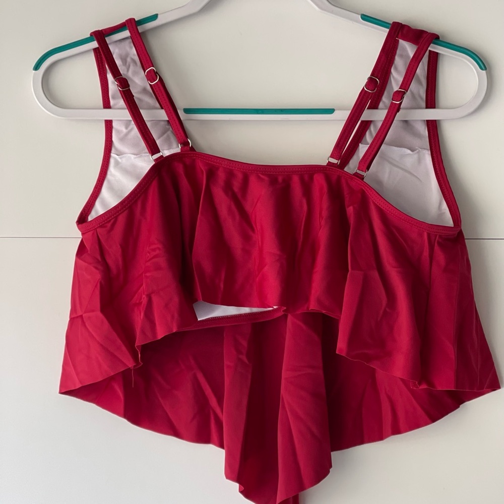 Womens Swimsuit Swimwear Bathing Suits SEXY Red High Waisted Tankini Bikini Set - Picture 4 of 5